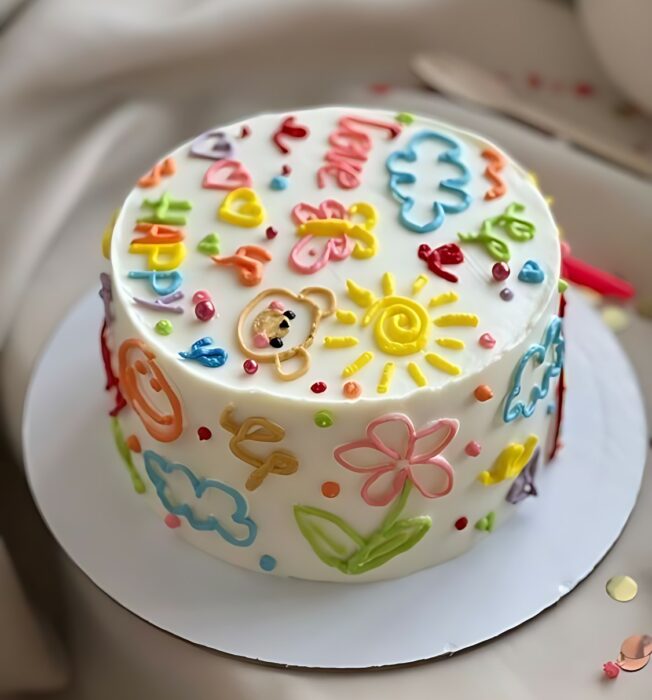 Whimsical Rainbow Fun Kids Cake