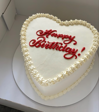 Elegant Heart Birthday Cake