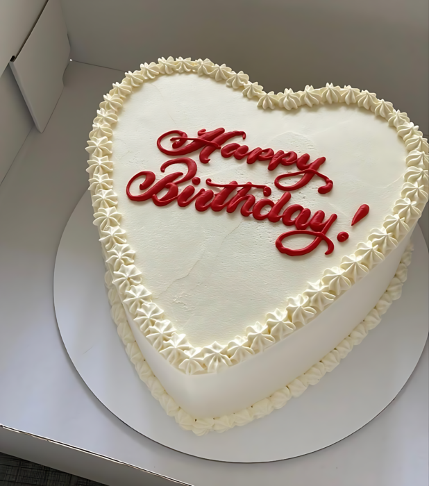 Elegant Heart Birthday Cake