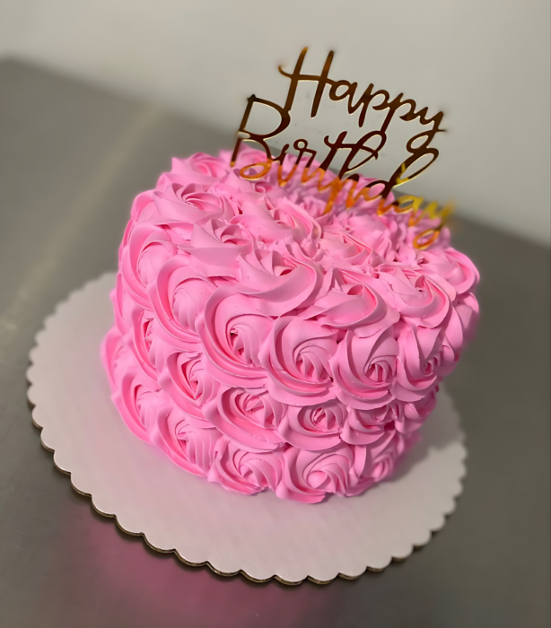 Pink Rosette Birthday Cake