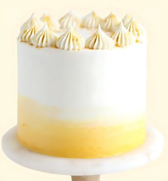 Yellow Ombré Cake with White Frosting