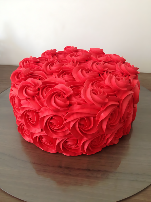 Red Velvet Rosette Cake