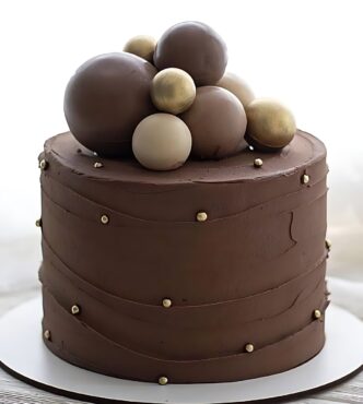 Chocolate Cake with Gold Accents
