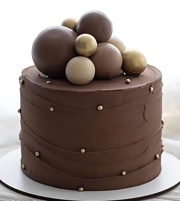 Chocolate Cake with Gold Accents