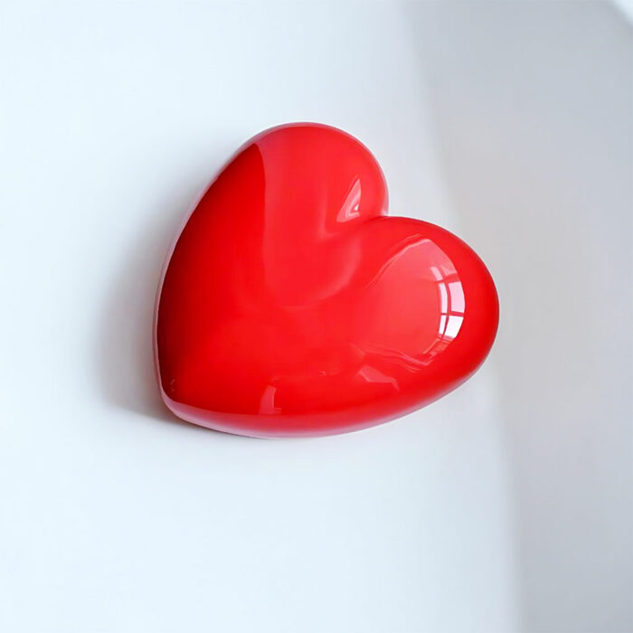 Glossy Red Heart Cake