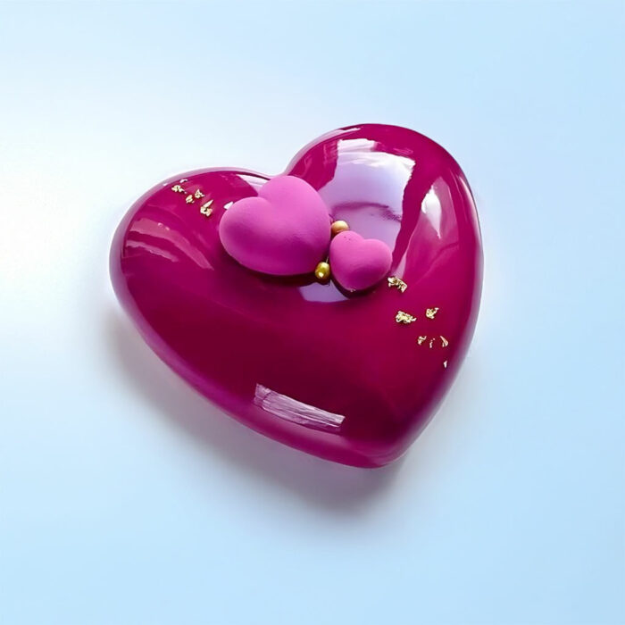 Bold Magenta Heart Cake