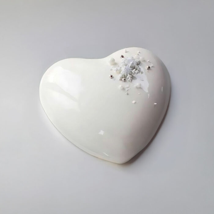 Pure White Heart Cake