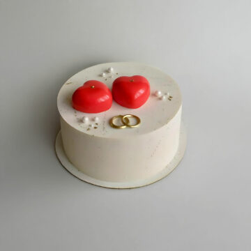 Wedding Ring Cake with Double Hearts