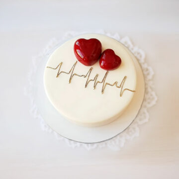 Heartbeat Love Cake with Red Heart Décor