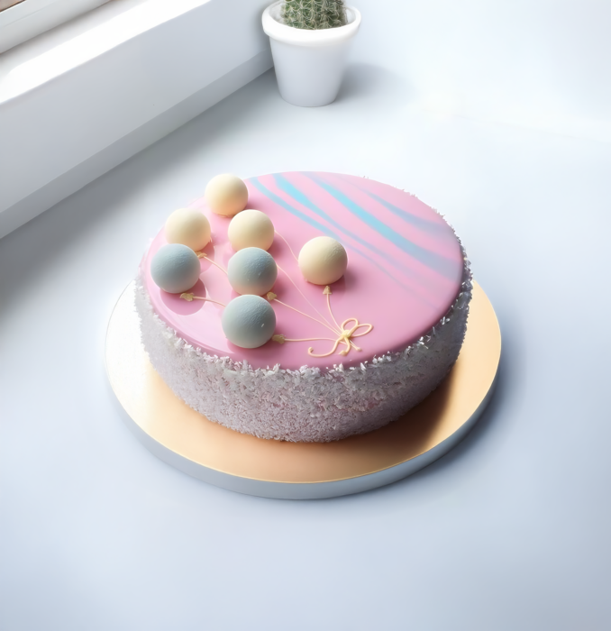 Pink Balloon-Themed Cake