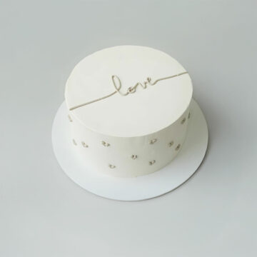 Minimalist White Love Cake