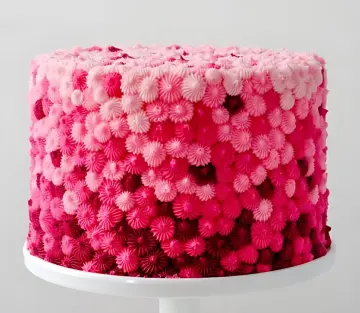 Pink Ombré Cake with Textured Floral Design