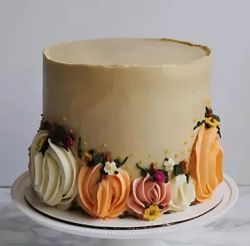 Floral Buttercream Cake with Hand-Piped Flowers
