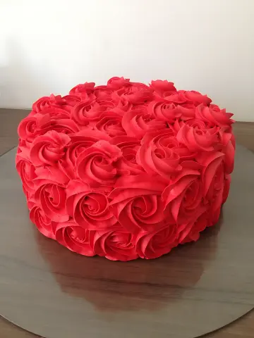 Red Velvet Rosette Cake