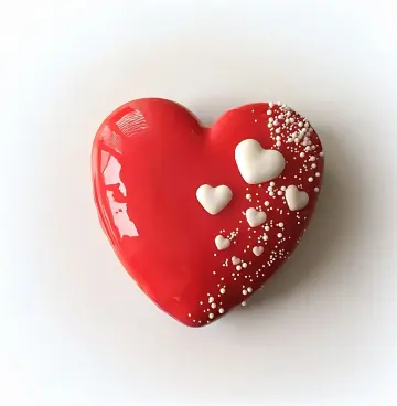 Red Heart Cake with Delicate White Hearts