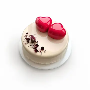 Dual Heart Rose Petal Cake with Glazed Finish